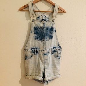 acid wash overall shorts